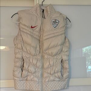Nike Beige Puffer Vest with Sochi Emblem